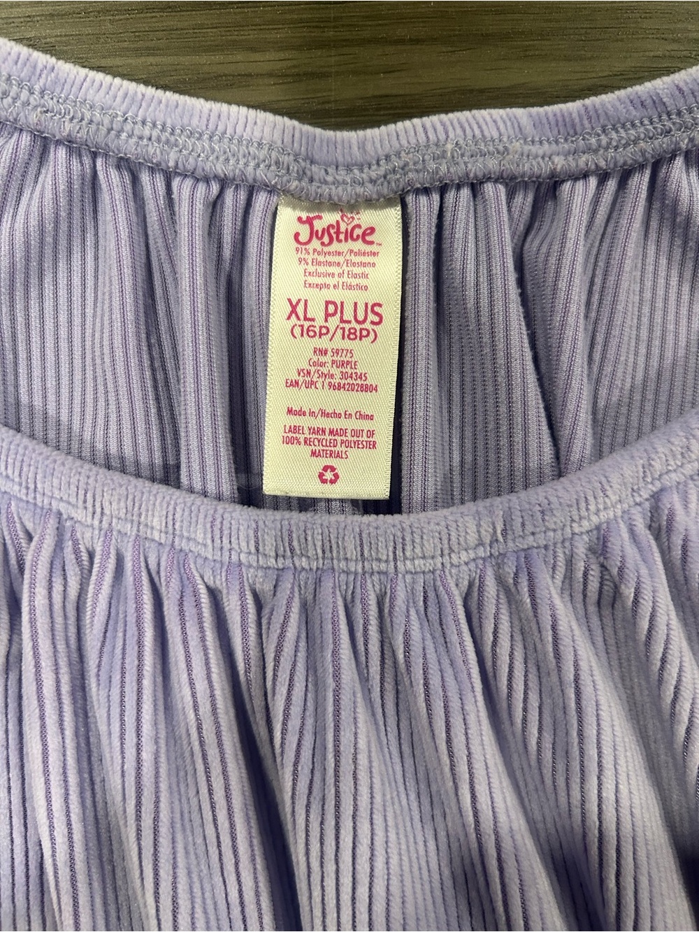 Lilac Smocked Peplum Tween Top - Picture 2 of 2